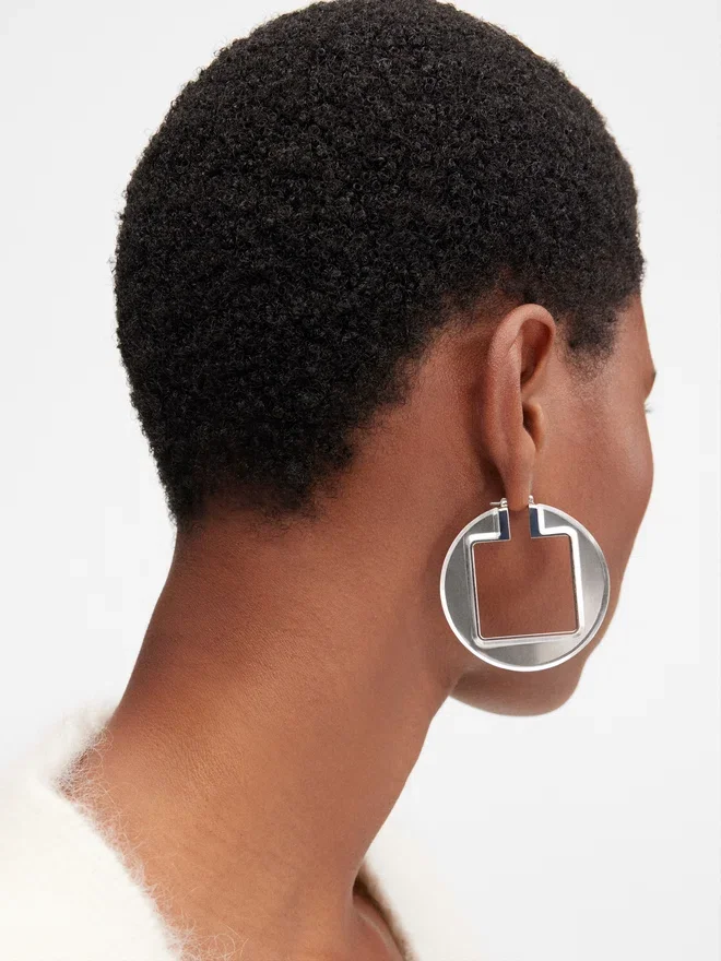 The Rond Carré hoops earrings Asymmetrical hoop earrings The Rond Carré hoops earrings Asymmetrical hoop earrings