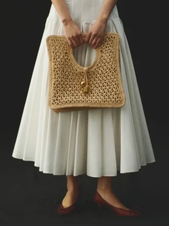 The Spiaggia small square bag Small square raffia bag
