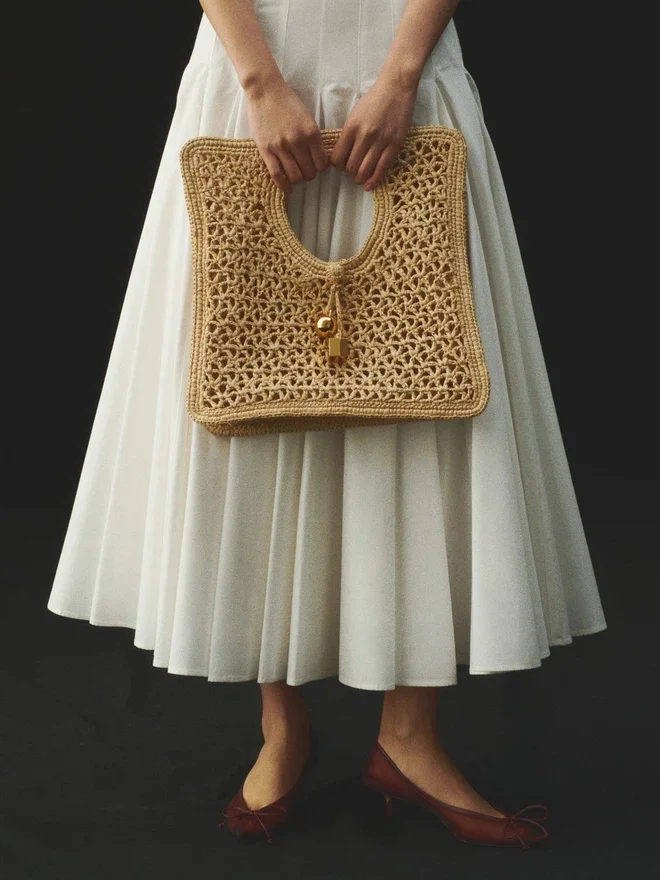 The Spiaggia small square bag Small square raffia bag The Spiaggia small square bag Small square raffia bag