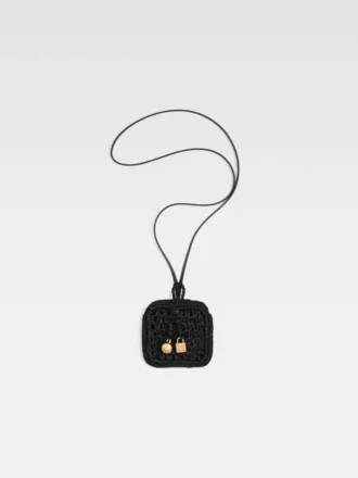The Spiaggia wallet Raffia AirPods holder