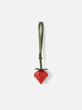 The strawberry Origami strawberry-shaped bag charm