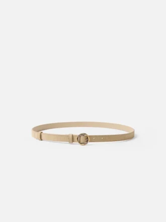 The thin Salon belt Overlapping circle and square buckle belt