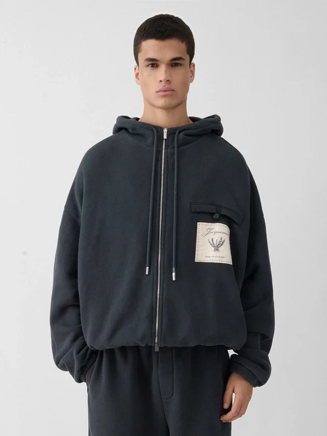 The Torneo hoodie Rosemary label zipped hoodie The Torneo hoodie Rosemary label zipped hoodie