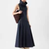 The Triangle de-Nîmes denim dress High stand-collar denim dress
