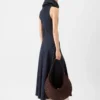 The Triangle de-Nîmes denim dress High stand-collar denim dress