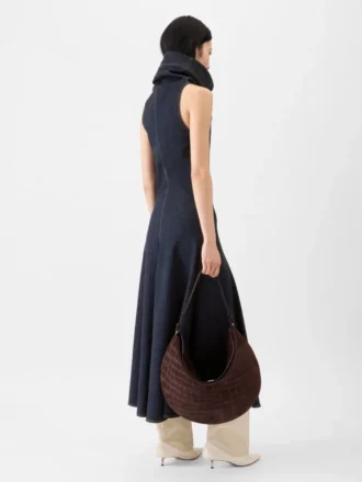 The Triangle de-Nîmes denim dress High stand-collar denim dress