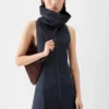 The Triangle de-Nîmes denim dress High stand-collar denim dress
