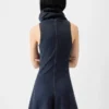 The Triangle de-Nîmes denim dress High stand-collar denim dress