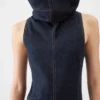 The Triangle de-Nîmes denim dress High stand-collar denim dress
