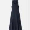 The Triangle de-Nîmes denim dress High stand-collar denim dress
