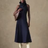 The Triangle de-Nîmes denim dress High stand-collar denim dress