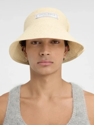 The Vela hat Folded raffia bucket hat