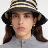 The Vela hat Folded raffia bucket hat